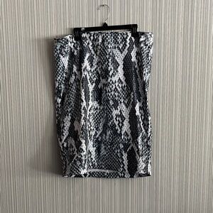 Eloquii Sequin Snake Print Pencil Skirt